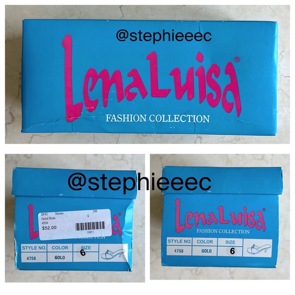 LenaLuisa Gold Slip On Heels with Silver Embellishment Crystal - Picture 14 of 14